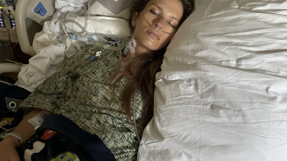 Justine Carter in hospital