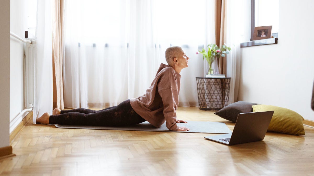 Woman yoga cancer