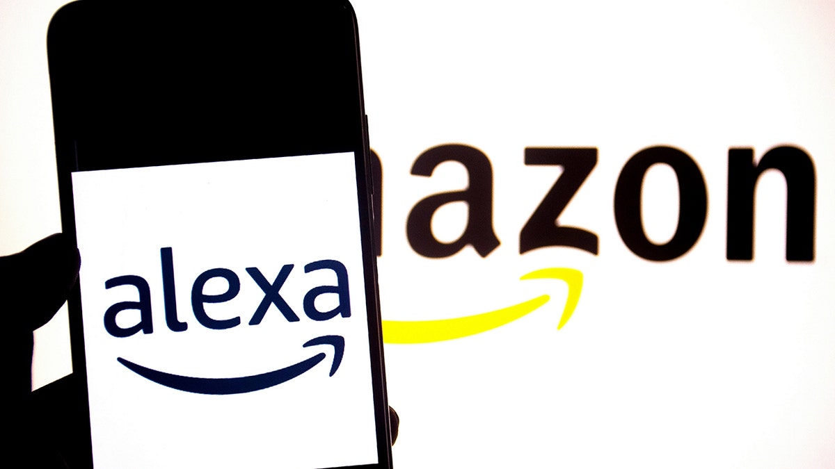 In this photo illustration, an Alexa logo seen displayed on