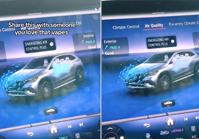 Mercedes owner goes viral using vape to test vehicle's high-tech air filter